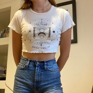 Urban Outfitters Lunar Spectrum Cream Crop Top